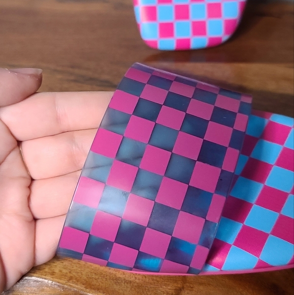 Gianni Bini Cobitwo Checkered Banded Square Toe Sandals - Picture 2 of 8